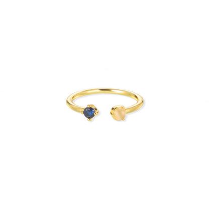 Geburtsstein-Ring, verstellbar