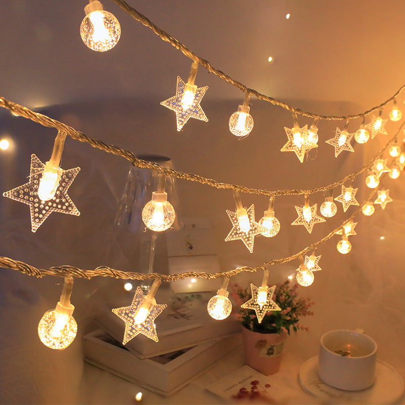 Solar-Lichterkette mit Sternen und Kugeln, 3,5 m
