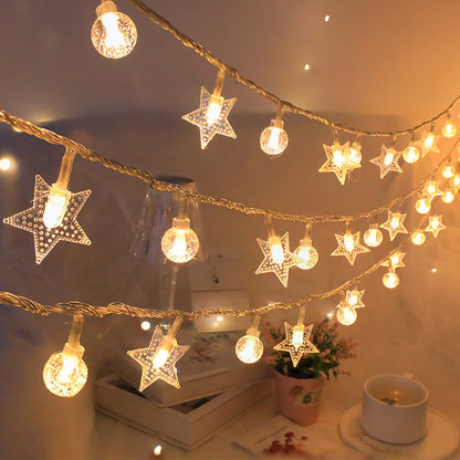 Solar-Lichterkette mit Sternen und Kugeln, 3,5 m