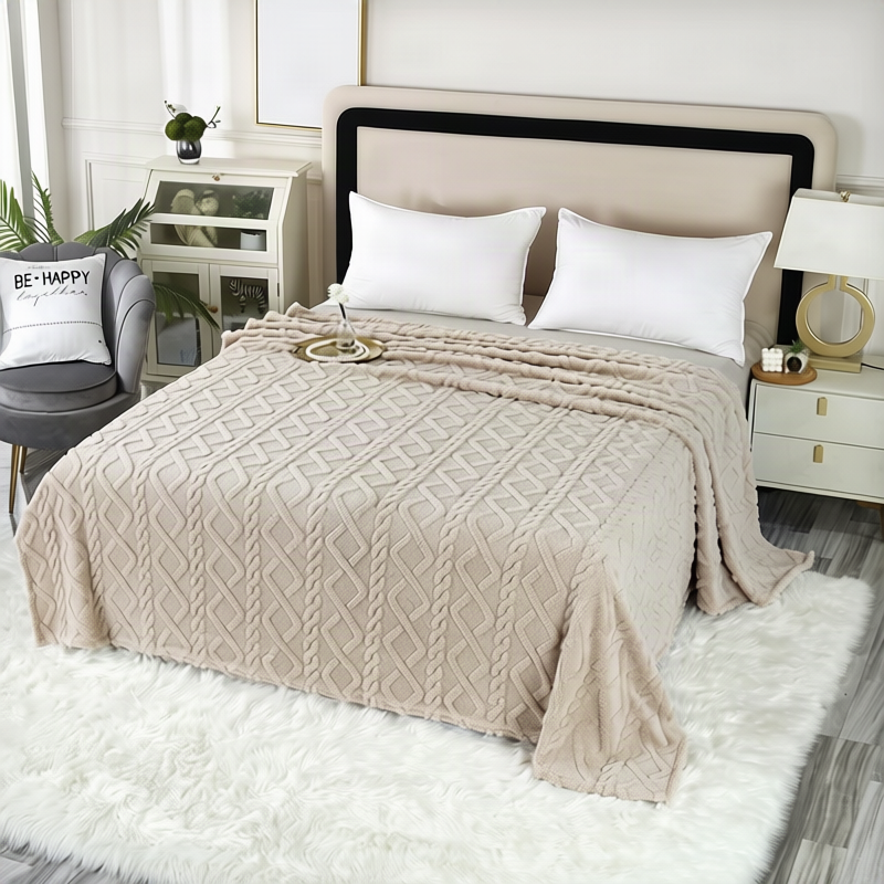 Fleecedecke aus Polyester, 100×150 bis 200×230 cm