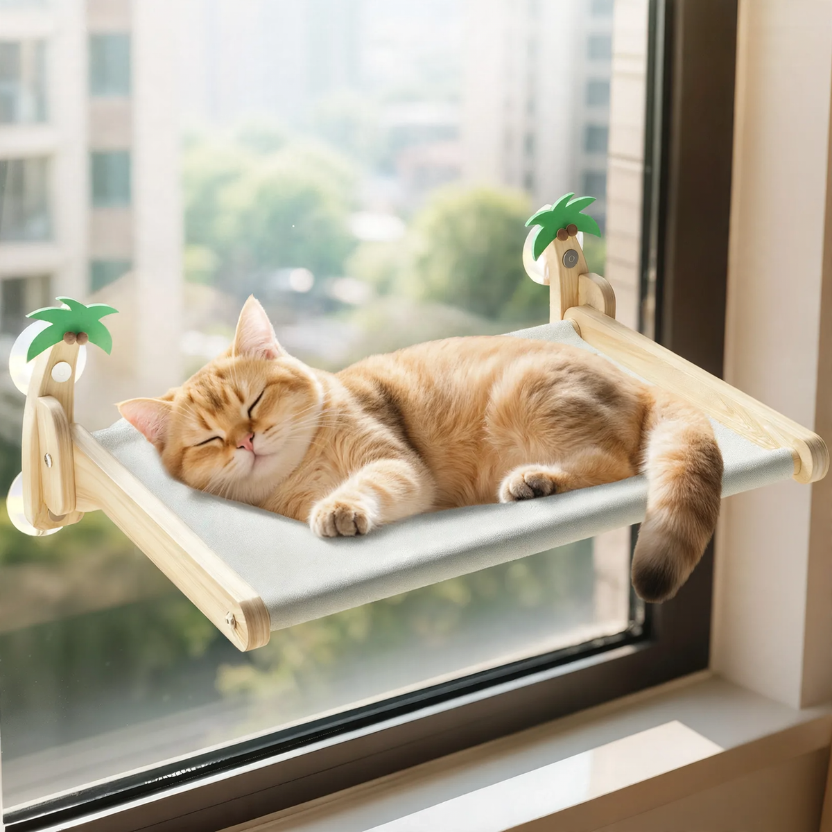Hängendes Katzenbett mit Saugnapf, faltbar