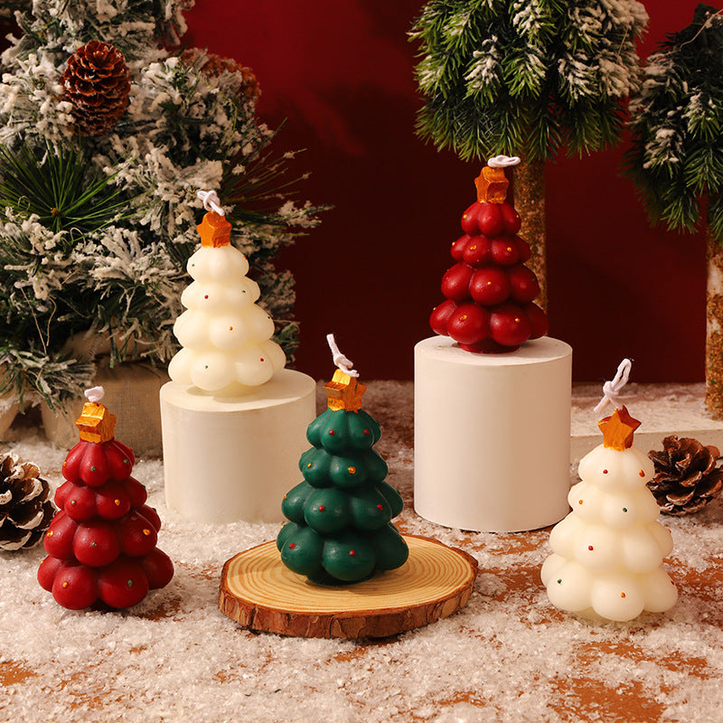 Weihnachtskerzen aus Sojamischung, Christbaumform