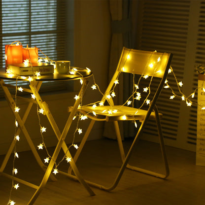 LED-Lichterkette mit Sternenmotiven
