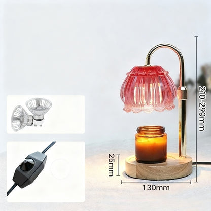 Wachsschmelz-Lampe mit Holzsockel