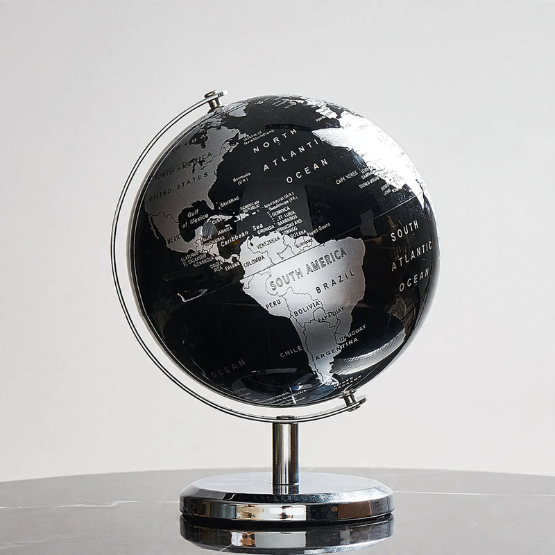 Globus-Dekofigur, transparent, modernes Design