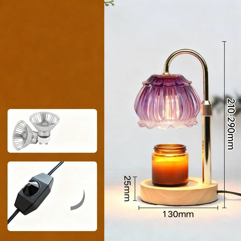Wachsschmelz-Lampe mit Holzsockel