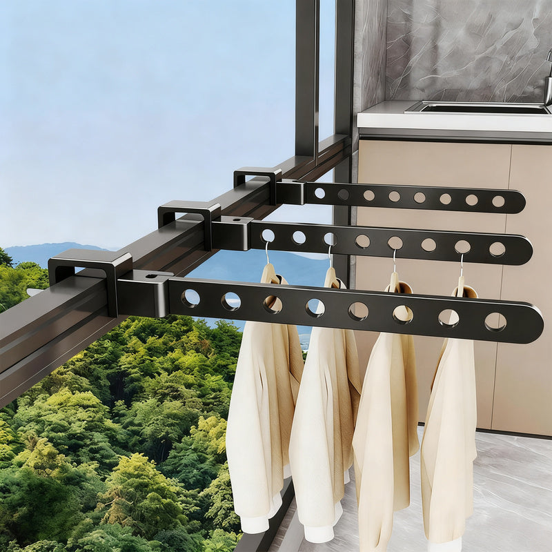 Balkon-Wäscheständer, Weltraum-Aluminium, klappbar