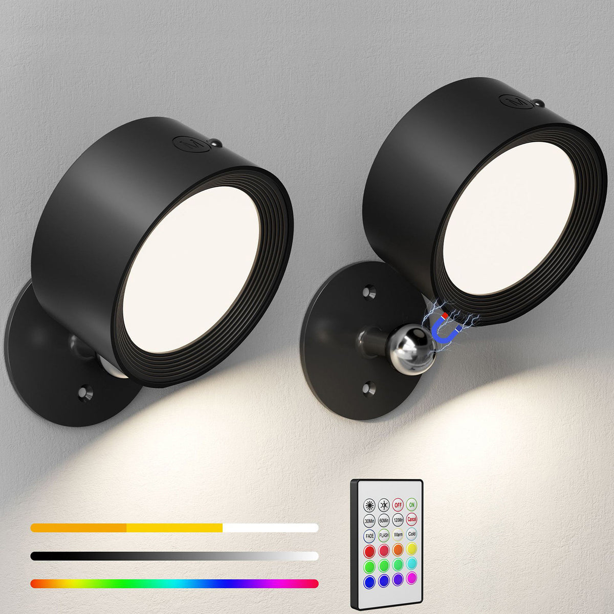 LED-Wandleuchte mit Fernbedienung und Farbwahl