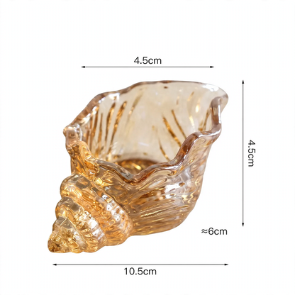 Glaskerzenständer Muschelform, Hochborosilikatglas