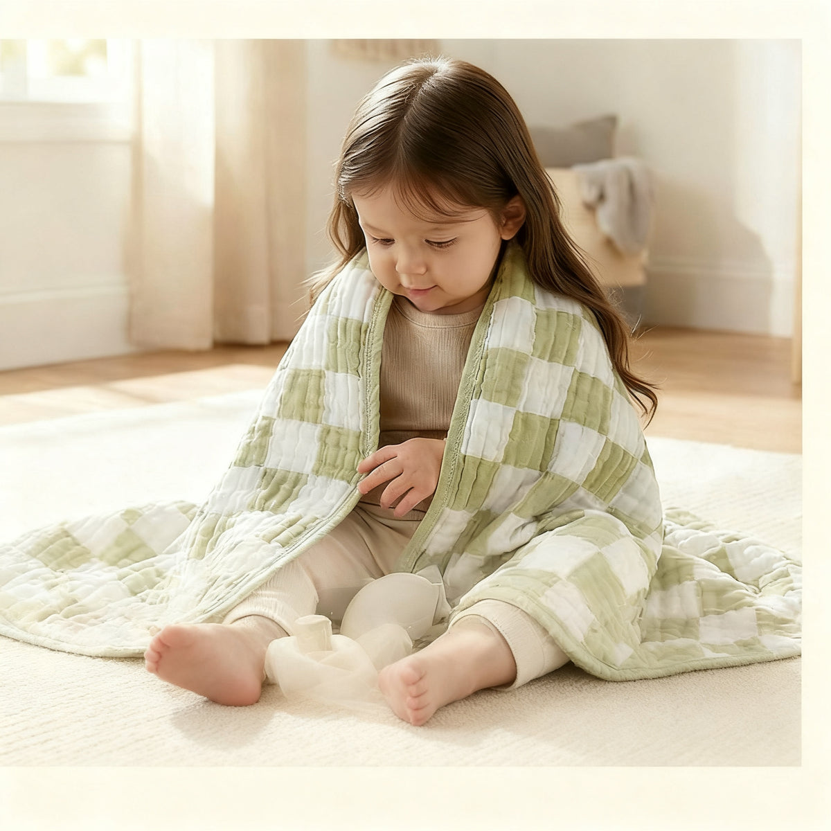 Babydecke aus Baumwolle, 6-lagig, 103 x 103 cm