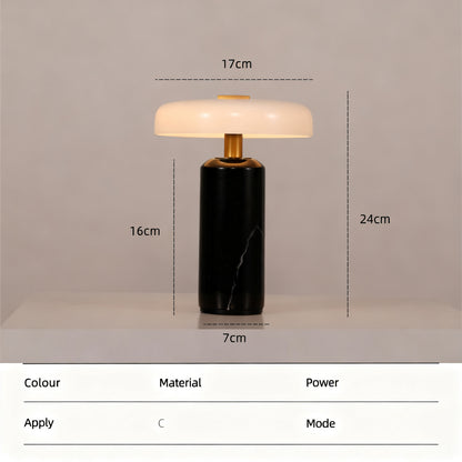 Tragbare Tischleuchte, Marmor, LED, Touchschalter