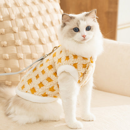 Katzen-Fleece-Pullover mit Uhr-Motiv, mehrere Größen