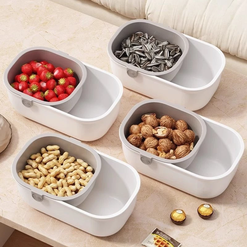 Praktische Snackschüssel | 2-stufiges Design für sauberes Snacken | Brehn