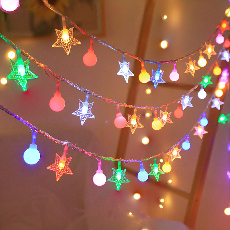 Solar-Lichterkette mit Sternen und Kugeln, 3,5 m