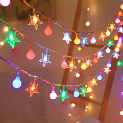 Solar-Lichterkette mit Sternen und Kugeln, 3,5 m