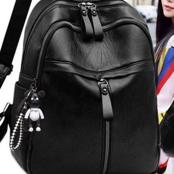 Doppelschulter-Rucksack mit weichem Kunstleder-Look