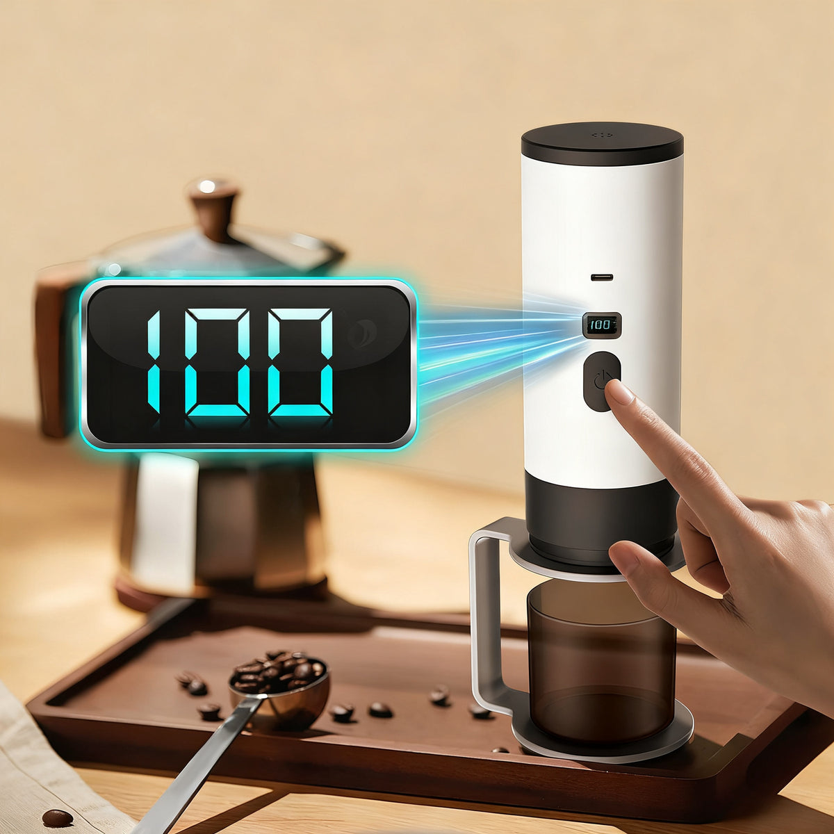 Tragbare Espresso-Kaffeemaschine mit Akku, 0,5 L