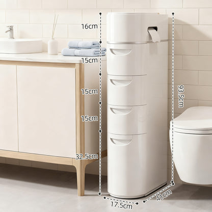 Schmales Badezimmer-Schubladenschrank, PP-Kunststoff