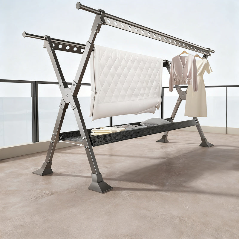 Klappbarer Wäscheständer aus Aluminium, 1,36–2,5 m