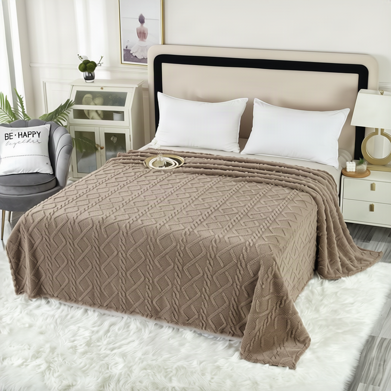 Fleecedecke aus Polyester, 100×150 bis 200×230 cm
