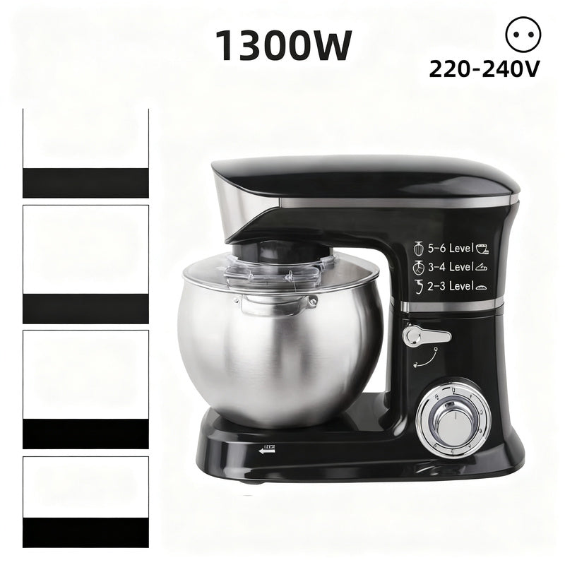 Küchenmaschine 5 L, Edelstahl, mehrere Stecker
