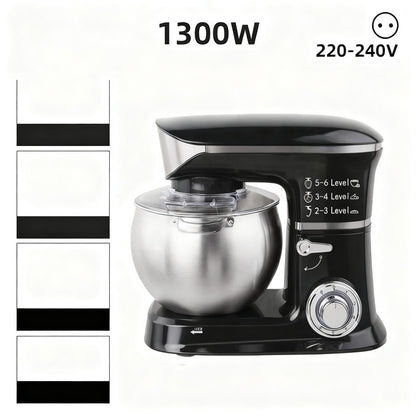 Küchenmaschine 5 L, Edelstahl, mehrere Stecker