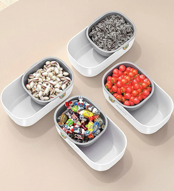 Praktische Snackschüssel | 2-stufiges Design für sauberes Snacken | Brehn