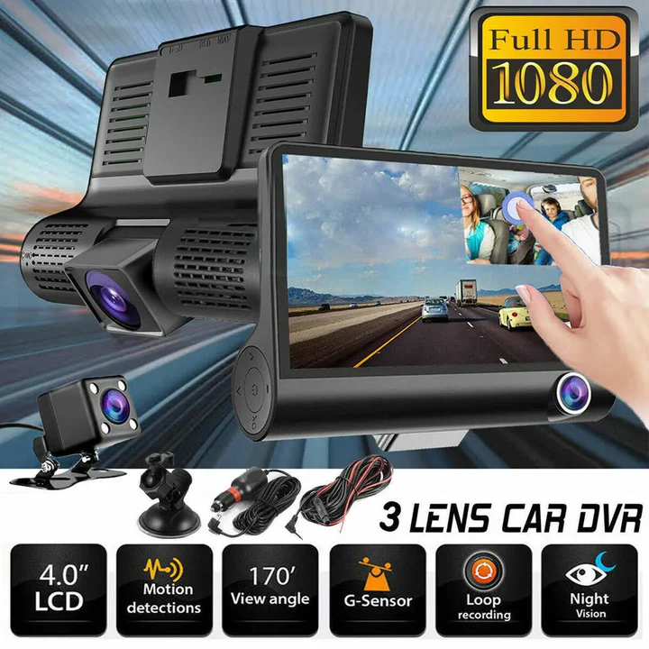 4-Zoll-Touchscreen-Front- und Rückfahrkamera