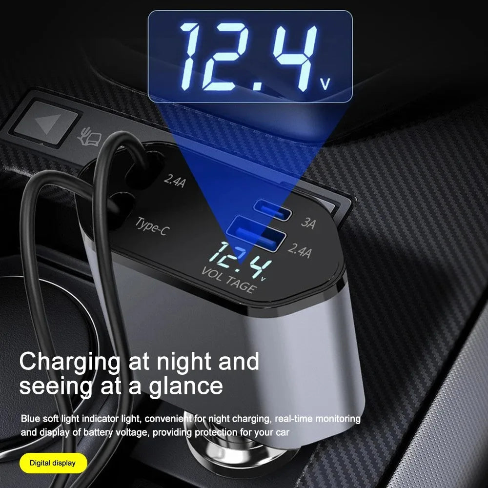 Faltbares Auto Ladegerät mit USB-C und USB-A – 120W Schnellladung | Brehn