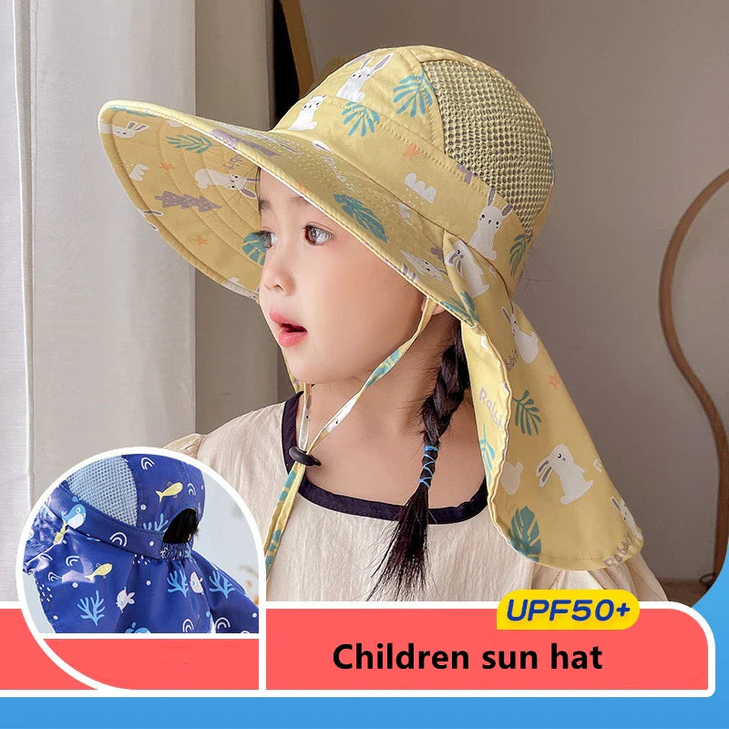 Brehn | Kinder Sonnenhut mit UPF 50+ - Verstellbare Kinnbänder und Breite Krempe