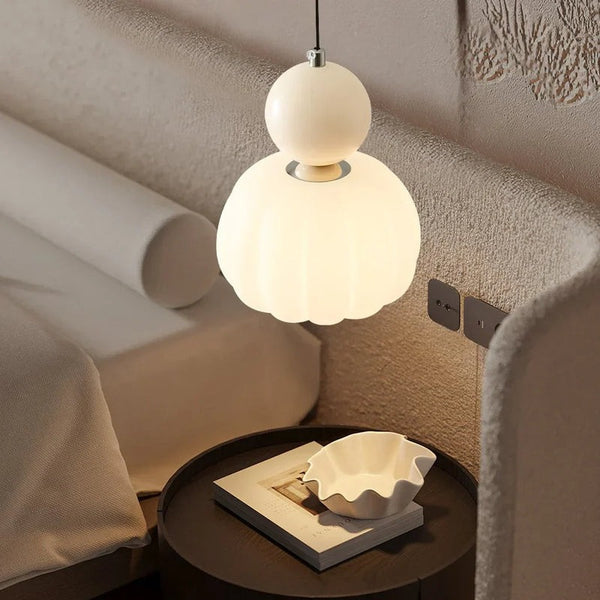 Brehn | Art Deco Pendelleuchte in Creme-Schattierung – Stil und Eleganz