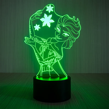 3D-Nachtlicht mit Acrylschirm, 7-Farben-LED