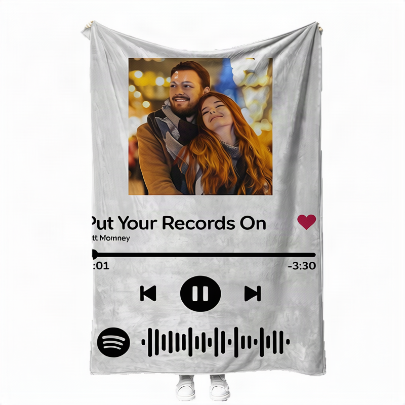 Kuscheldecke mit Spotify-Code, individualisierbar