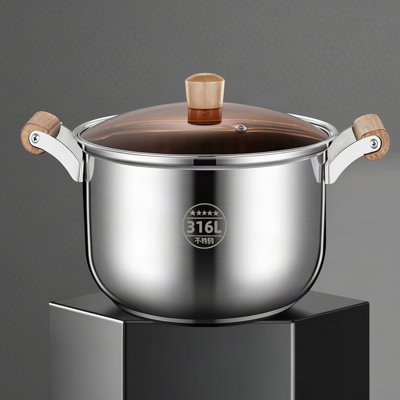 Edelstahl-Kochtopf 20 cm, 1,1–2 L, Modell HD190912