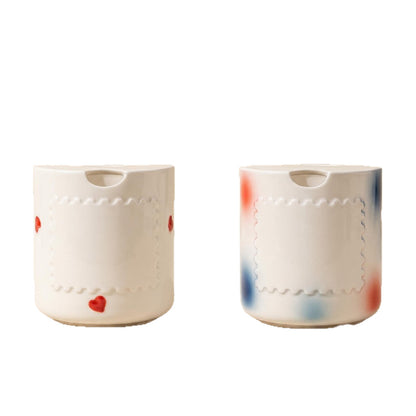 Handbemalte Keramiktasse, 460 ml
