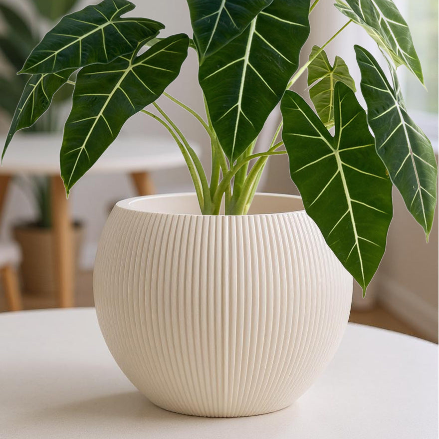Keramikblumenvase, Landhausstil, Webstruktur