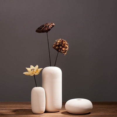 Keramik-Blumenvase, modern, weiß
