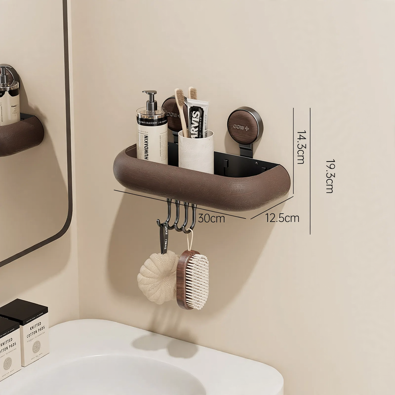 Badezimmer-Wandregal mit Saugnapf, ablaufbar