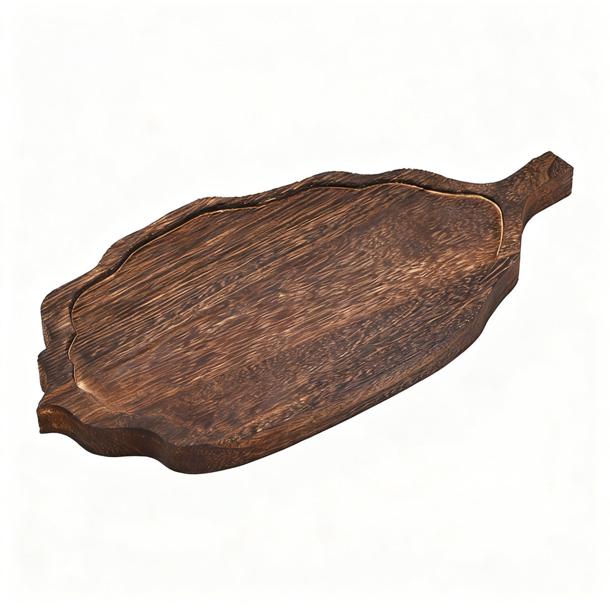 Holz-Serviertablett, Blattform, neuchinesisches Design