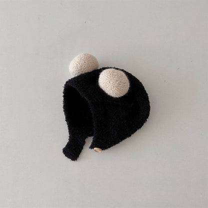 Kindermütze mit Ohrenklappen, gestrickt, warm