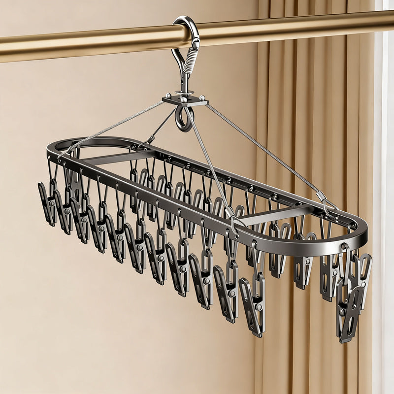 Wäscheständer aus Aluminium mit Klammern