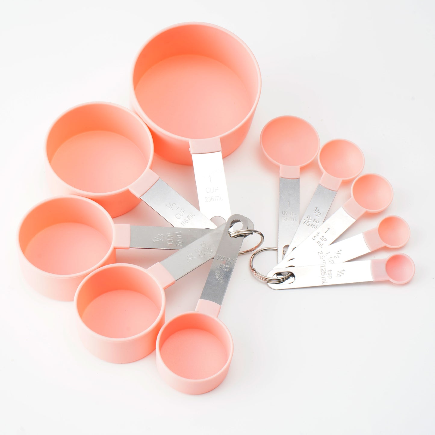 Edelstahl-Messlöffel und Messbecher-Set, 6-teilig