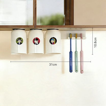 Magnetische Zahnbürsten-Ablage, wandmontierbar