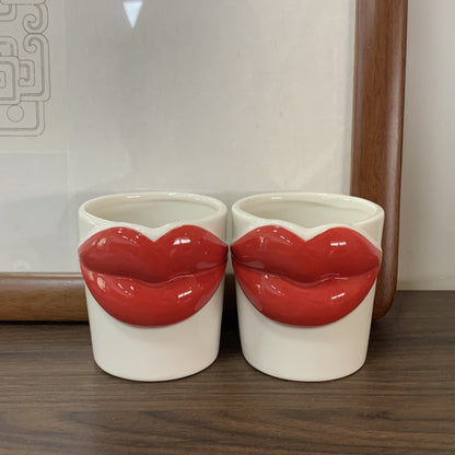 Keramik-Becher mit Lippen-Design, 201–300 ml