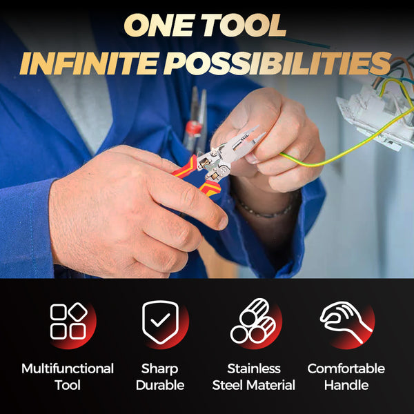 All-in-One Abisolierzange | Perfekt für das Wickeln und Spalten von Draht | Brehn