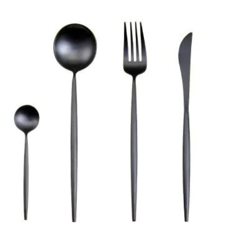 LUXURIÖSES EDELSTAHL-24-TEILIGES GOLD-SILBER-BESTECK-SET
