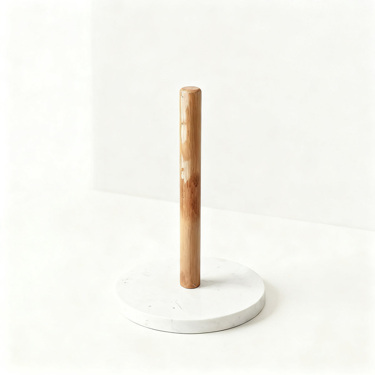 Papierrollenhalter aus Marmor und Holz