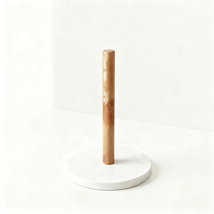 Papierrollenhalter aus Marmor und Holz