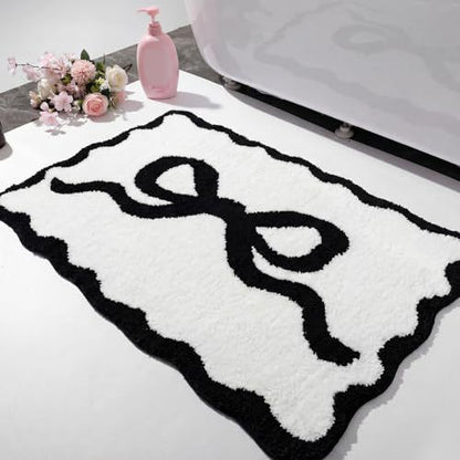 Badmatte mit Schleifenmotiv, Kunstfaserstoff
