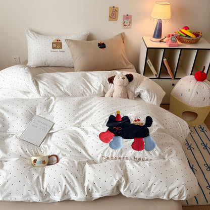 Sommerdecke aus Baumwolle mit Katzenmotiv